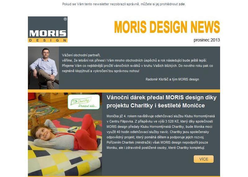 Vánoční dárek předal MORIS design i šestileté Moničce