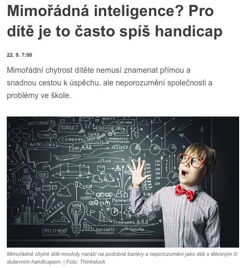 Mimořádná inteligence? Pro dítě je to často spíš handicap